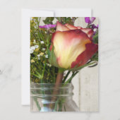 Mason Jar w/Roos/Wildflower Verjaardagsfeest Kaart (Achterkant)