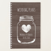 Mason-jar-wandelhout achtergrond bruiloft Planner (Voorkant)