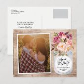 Mason Jar Waterverf Flowers Foto Opslaan van de Da Aankondigingskaart (Voorkant / Achterkant)