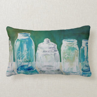 Mason Jar Waterverf Lumbar Pillow Kussen