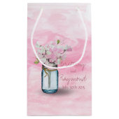 MASON JAR WATERVERF PINK SWEET PEAS KLEIN CADEAUZAKJE (Achterkant)