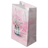 MASON JAR WATERVERF PINK SWEET PEAS KLEIN CADEAUZAKJE (Achterkant Gekanteld)