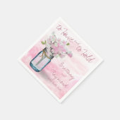 MASON JAR WATERVERF PINK SWEET PEAS SERVETTEN (Hoek)