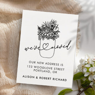 Mason Jar We hebben nieuwe Home Moving Aankondigin Briefkaart