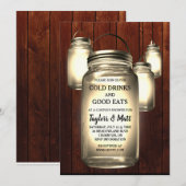 Mason Jar Wedding Couple's Shower Invitation Kaart (Voorkant / Achterkant)