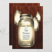 Mason Jar Wedding Couple's Shower Invitation Kaart (Voorkant / Achterkant)