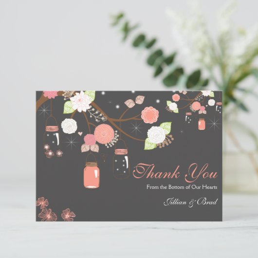 Mason Jar Wedding Hartelijk dank Bedankkaart (Staand voorkant)