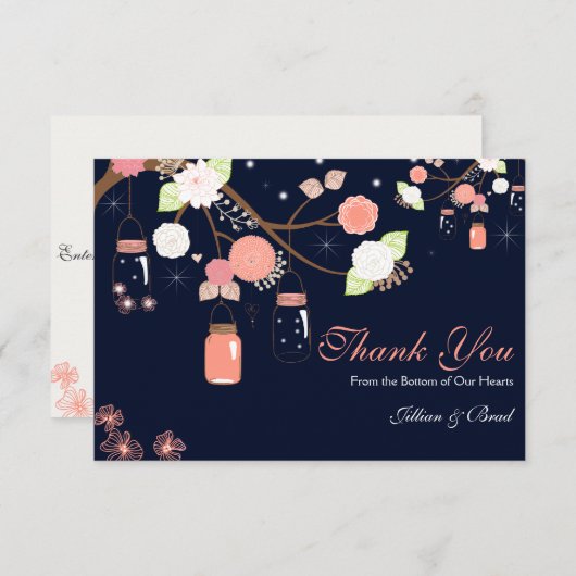 Mason Jar Wedding Hartelijk dank Bedankkaart (Voorkant / Achterkant)