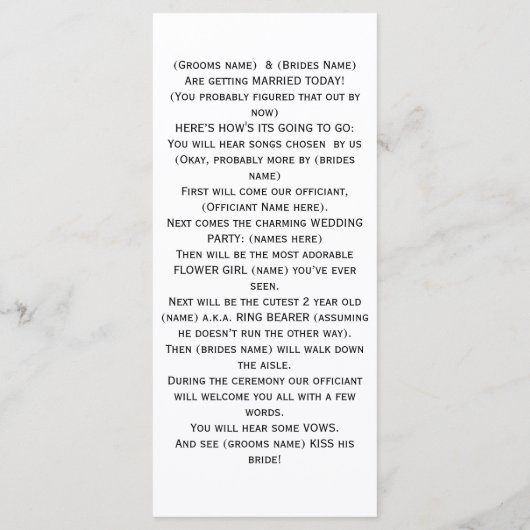 Mason Jar Wedding Program Programmakaart (Achterkant)