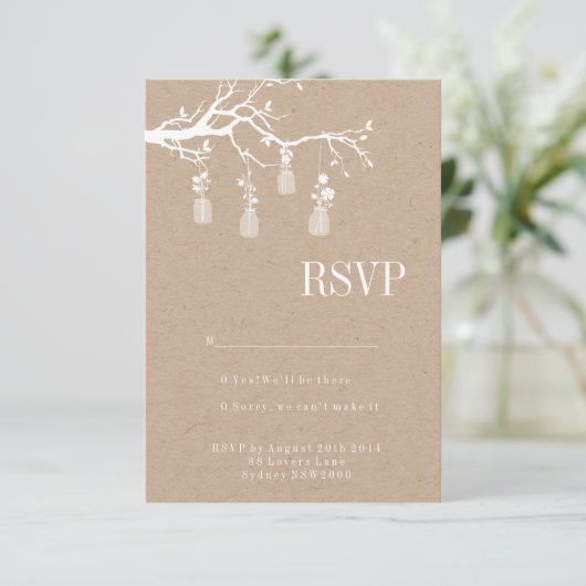 Mason Jar Wedding RSVP (Staand voorkant)