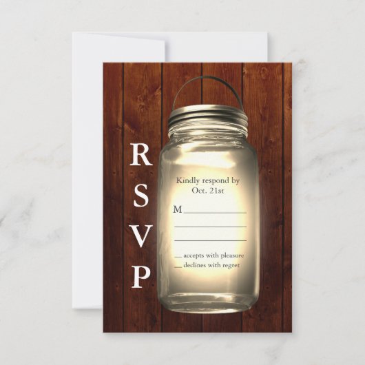 Mason Jar Wedding RSVP (Voorkant)