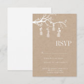 Mason Jar Wedding RSVP Kaartje (Voorkant / Achterkant)