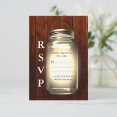 Mason Jar Wedding RSVP Kaartje (Staand voorkant)