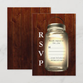 Mason Jar Wedding RSVP Kaartje (Voorkant / Achterkant)