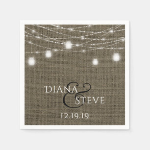 Mason Jar Wedding Rustic Country Burlap Servetten