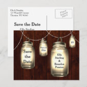Mason Jar Wedding Save the Date Aankondigingskaart (Voorkant / Achterkant)