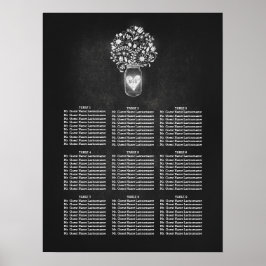 Mason Jar Wedding Seating Chart Chalkboard Poster