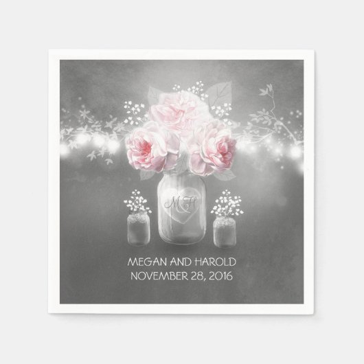 Mason Jar Wedding Servet (Voorkant)