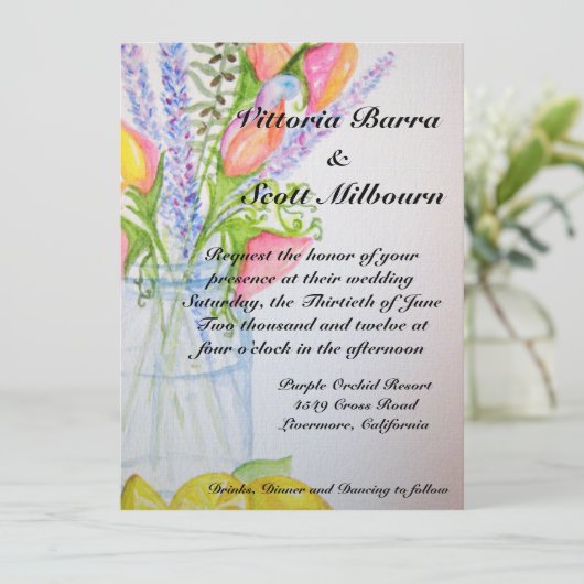 Mason Jar Wedding Uitnodiging #2 (Staand voorkant)