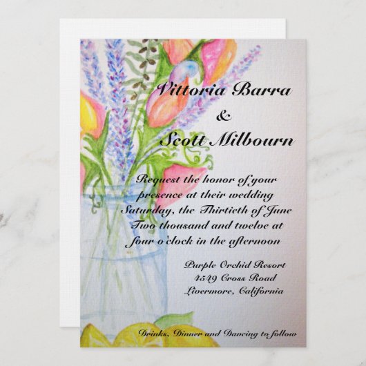 Mason Jar Wedding Uitnodiging #2 (Voorkant / Achterkant)