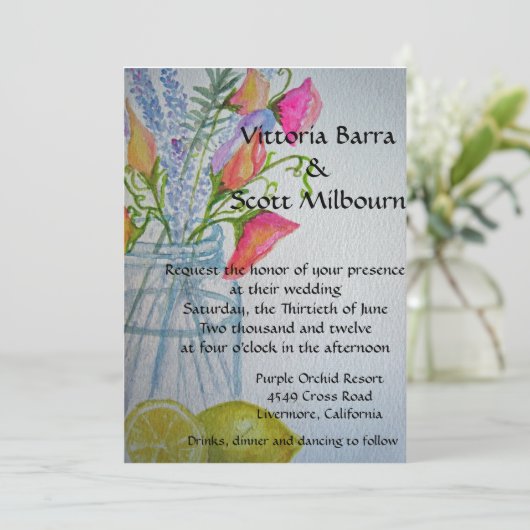 Mason Jar Wedding Uitnodiging #3 (Staand voorkant)