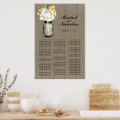 Mason Jar White Daisies 24x36Seating Chart Poster (Keuken)