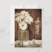 Mason Jar White Daisies Barn Wedding Bedankt (Voorkant)