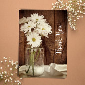Mason Jar White Daisies Barn Wedding Bedankt