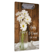 Mason Jar White Daisies Barn Wedding Planning Klembord (Rechts)