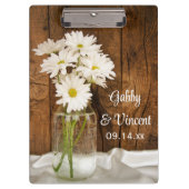 Mason Jar White Daisies Barn Wedding Planning Klembord (Voorkant)