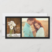 Mason Jar White Daisies Barn Wedding Save the Date (Voorkant)