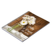 Mason Jar White Daisies Country Barn Wedding Notitieboek (Linkerzijde)