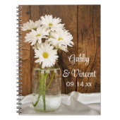 Mason Jar White Daisies Country Barn Wedding Notitieboek (Voorkant)