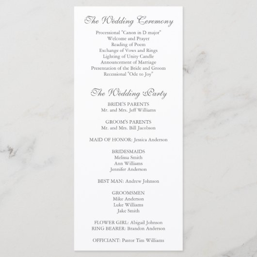 Mason Jar White Daisies huwelijksprogramma Programmakaart (Achterkant)