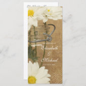 Mason Jar White Daisies huwelijksprogramma Programmakaart (Voorkant / Achterkant)