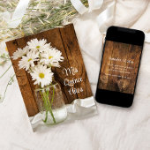 Mason Jar White Daisies Quinceañera Save the Date