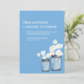 Mason Jar & White Daisies Save the Date (Staand voorkant)