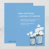 Mason Jar & White Daisies Save the Date (Voorkant / Achterkant)