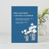 Mason Jar & White Daisies Save the Date (Staand voorkant)