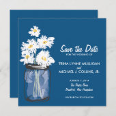 Mason Jar & White Daisies Save the Date (Voorkant / Achterkant)