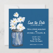 Mason Jar & White Daisies Save the Date (Voorkant)