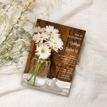 Mason Jar White Daisies Sweet 16 Birthday Party