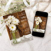 Mason Jar White Daisies Sweet 16 Birthday Party Kaart