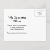 Mason Jar White Daisy Quinceañera Save the Date Aankondigingskaart (Achterkant)