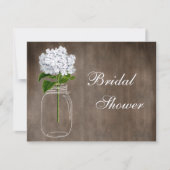 Mason Jar & White Hydrangea Rustic Vrijgezellenfee Kaart (Voorkant)