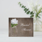 Mason Jar & White Hydrangea Rustic Vrijgezellenfee Kaart (Staand voorkant)