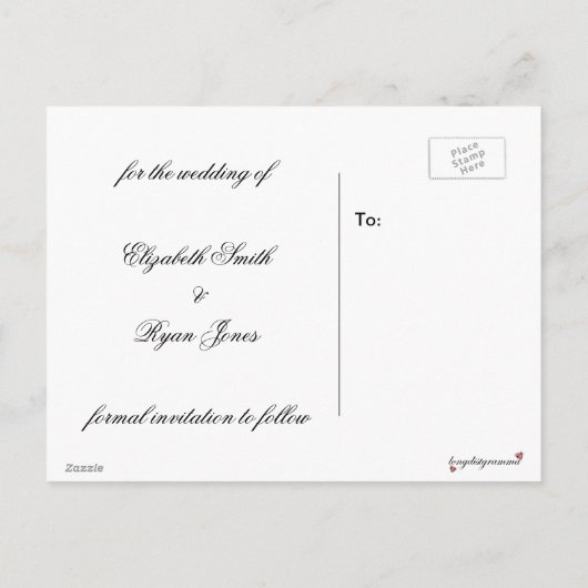 Mason Jar, White Hydrangea, Save the Date Aankondigingskaart (Achterkant)