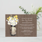 Mason Jar Wild Daisies & Billy Balls Kaart (Staand voorkant)