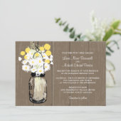 Mason Jar Wild Daisies & Billy Balls Kaart (Staand voorkant)