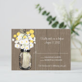 Mason Jar Wild Daisies & Billy Balls RSVP (Staand voorkant)